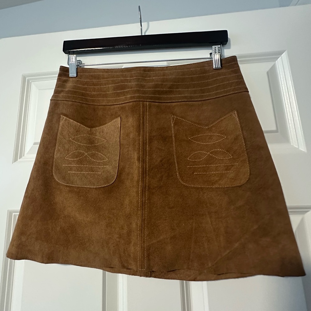 Free People Brown Suede Skirt